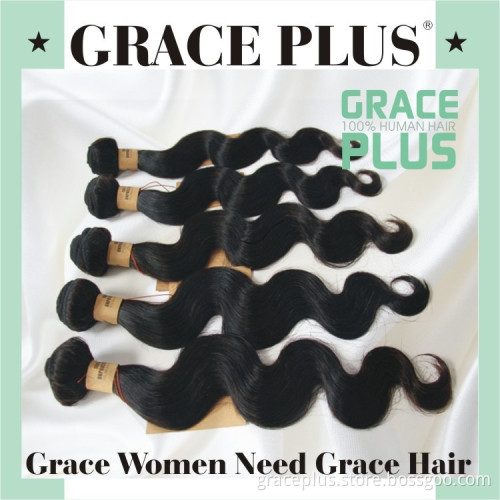 Grace hair extensions plus 8-30" cheap 100% brazilian virgin remy hair extensions body wave hand tied hair